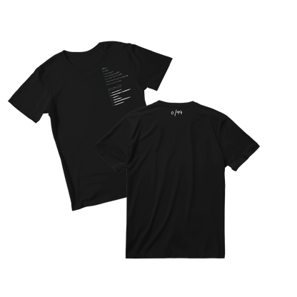 0/99 Limited Edition Tracklist Tee Black