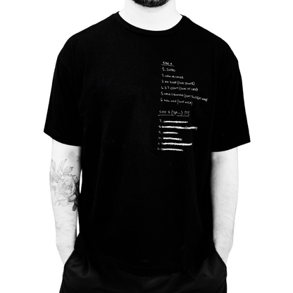 0/99 Limited Edition Tracklist Tee Black